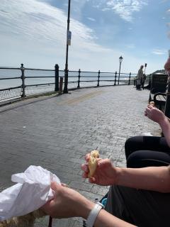 Breakfast from Dudley's Bakery on the promenade at Cromer